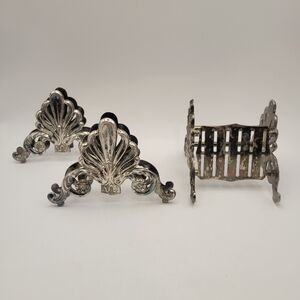 Vintage 3pc Leonard Italy Silverplate Buffet Cutlery Holders Flatware Knife